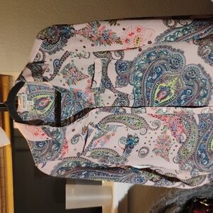 Express The Portofino Shirt Pink Paisley Print Button Down